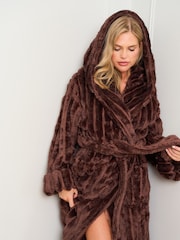 Jim Jam the Label Chocolate Ribbed Dressing Brown Gown - Image 5 of 5
