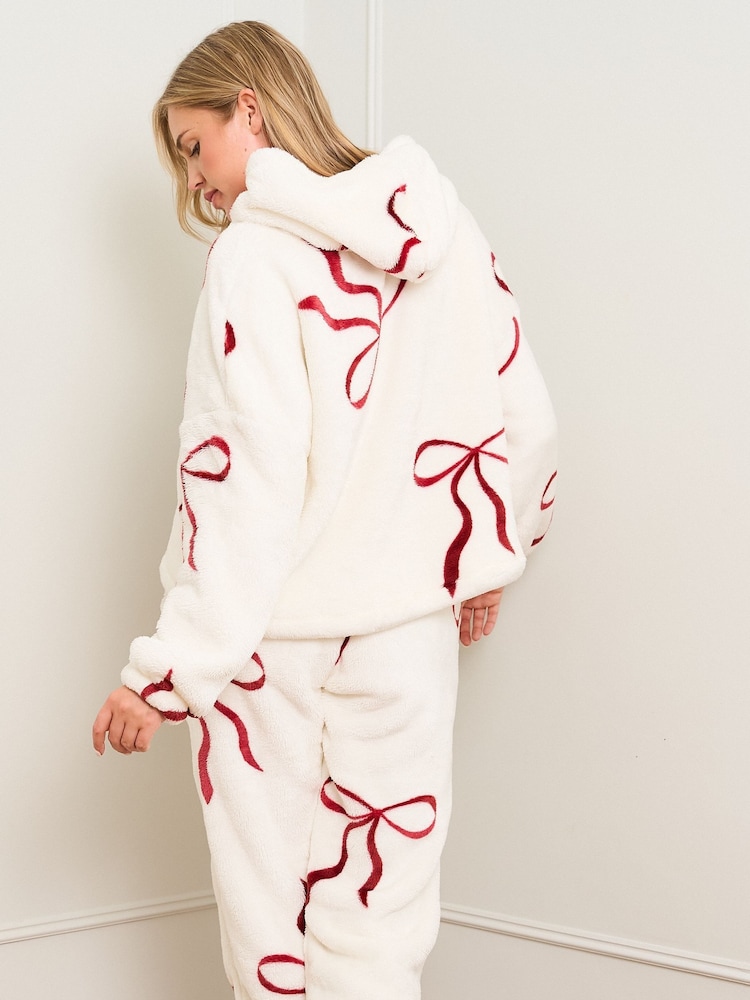 Jim Jam the Label Pink Bow Print Twosie Pyjamas - Image 2 of 5 Jim Jam the Label Pink Bow Print Twosie Pyjamas - Image 2 of 5
