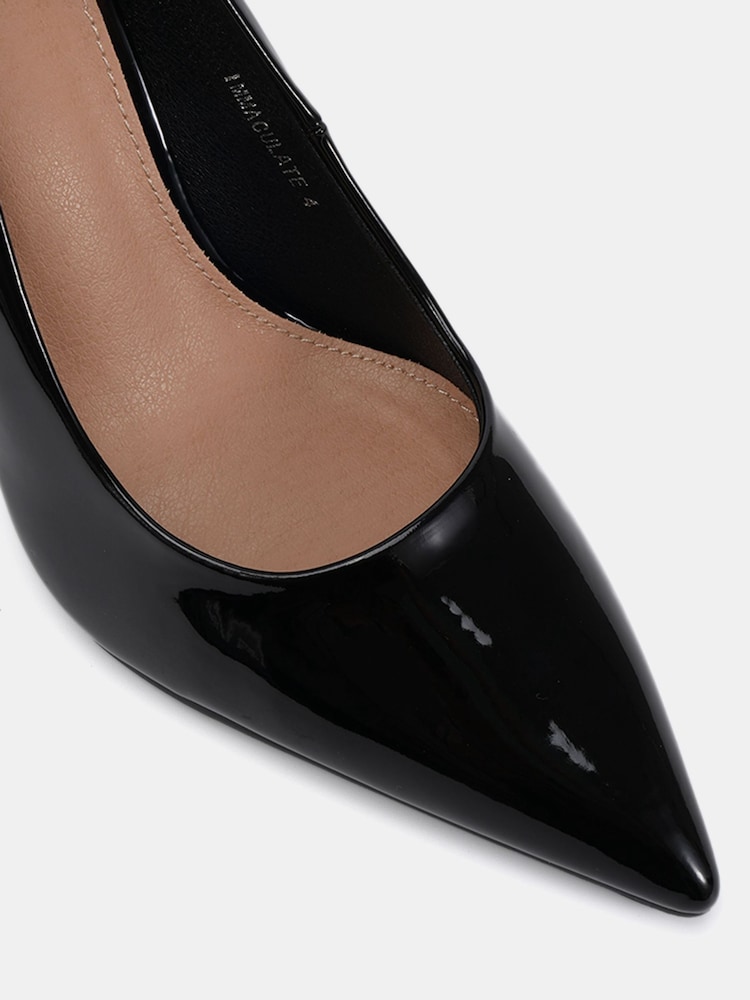 Novo Black Chrome Wide Fit Immaculate Point Court Shoes - Image 2 of 6