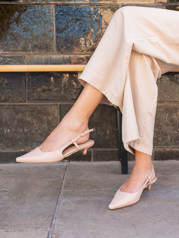 Novo Nude Wide Fit Izzy Low Heel Slingback Point Courts - Image 1 of 6
