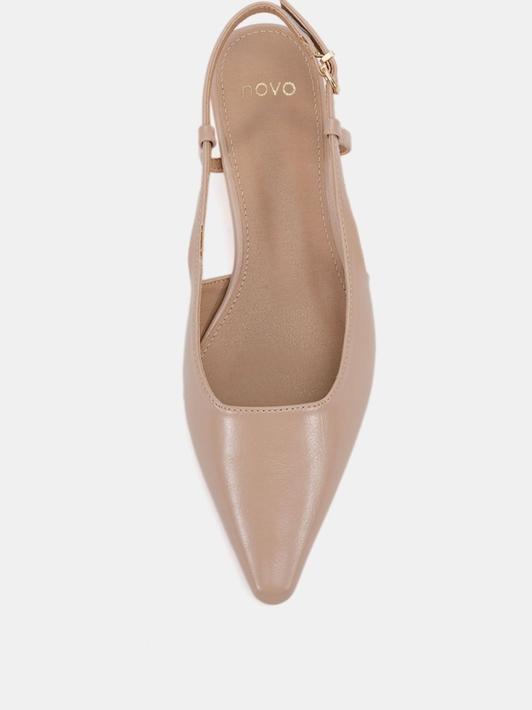 Novo Nude Wide Fit Izzy Low Heel Slingback Point Courts - Image 6 of 6