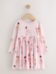 Fada rosa - Vestido canelado de manga comprida (3meses a7anos) - Imagem 1 de 4