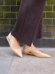 Novo Natural Clover Point Toe Low Heel Slingback Shoes - Image 1 of 6