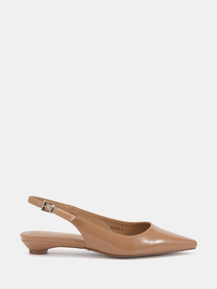 Novo Natural Clover Point Toe Low Heel Slingback Shoes - Image 2 of 6
