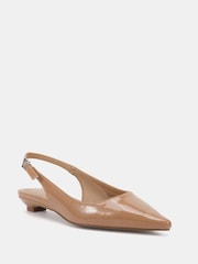Novo Natural Clover Point Toe Low Heel Slingback Shoes - Image 3 of 6