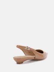 Novo Natural Clover Point Toe Low Heel Slingback Shoes - Image 4 of 6