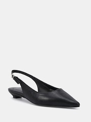 Novo Black Clover Point Toe Low Heel Slingback Shoes - Image 3 of 6