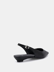 Novo Black Clover Point Toe Low Heel Slingback Shoes - Image 4 of 6