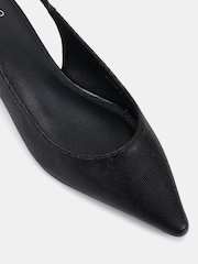 Novo Black Clover Point Toe Low Heel Slingback Shoes - Image 6 of 6