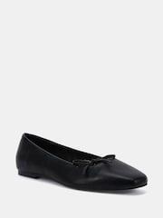 Novo Black Wide Fit Camilla Asymetric Bow Ballerinas - Image 3 of 6