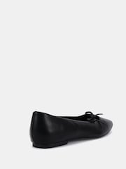 Novo Black Wide Fit Camilla Asymetric Bow Ballerinas - Image 4 of 6