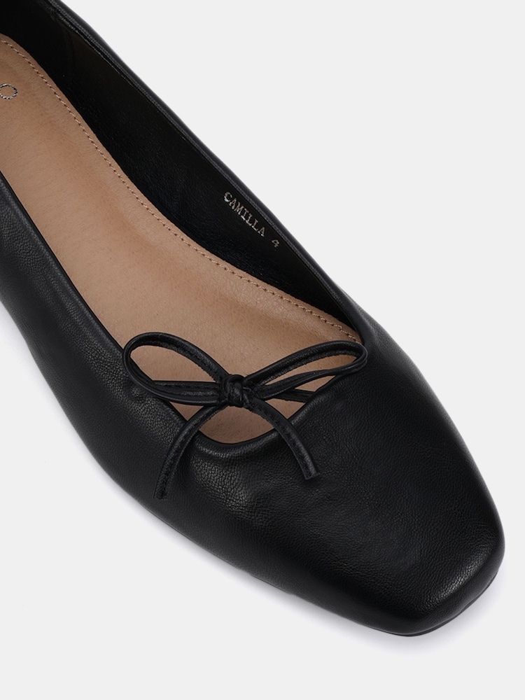 Novo Black Wide Fit Camilla Asymetric Bow Ballerinas - Image 6 of 6 Novo Black Wide Fit Camilla Asymetric Bow Ballerinas - Image 6 of 6