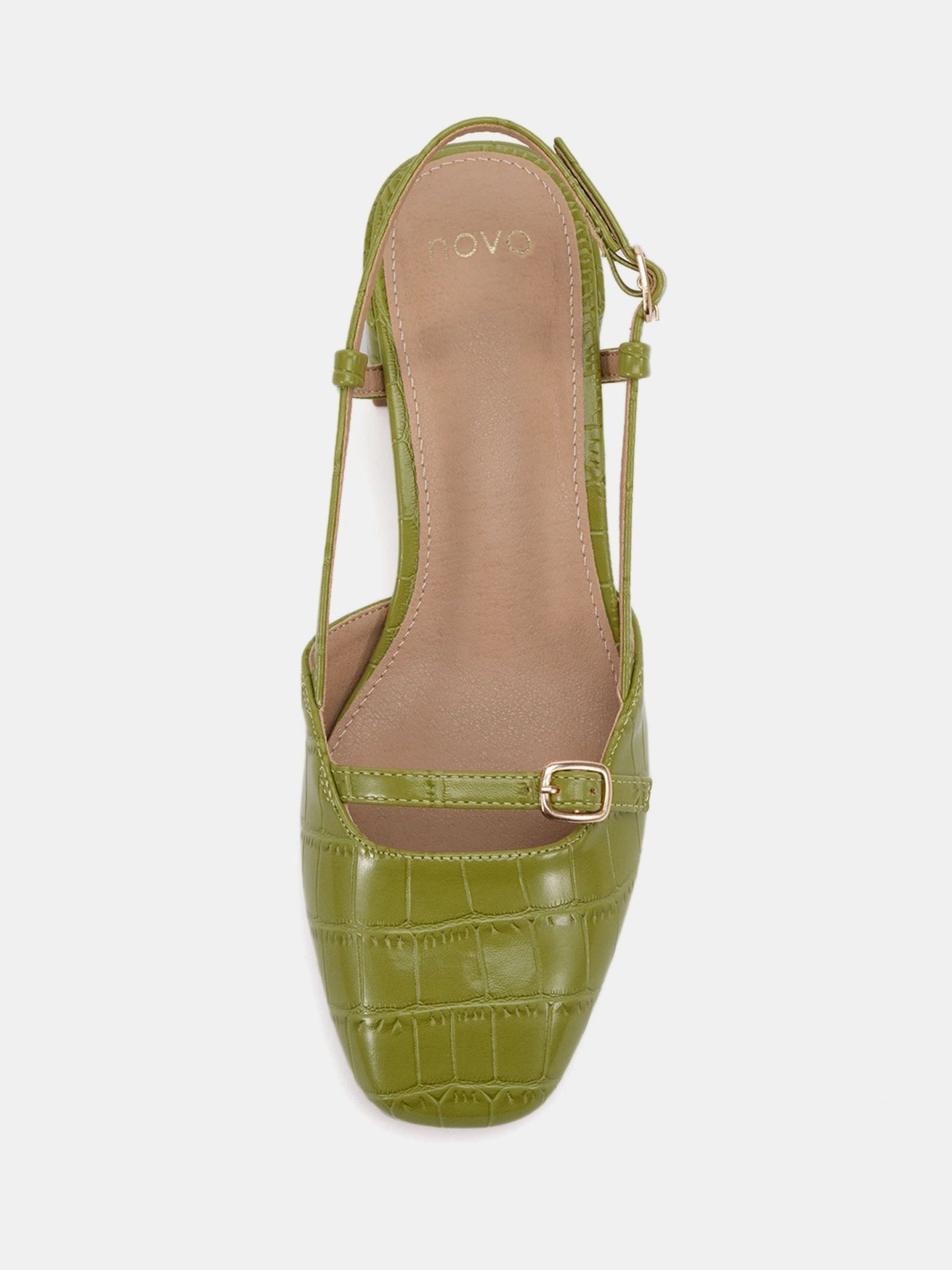 Buy Novo Green Isadora Block Heel Mary Jane Slingback Courts from