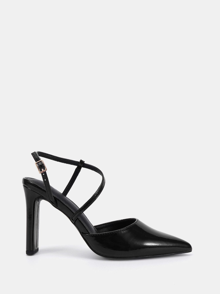 Novo Black Indie Point Toe Strappy Court Shoes - Image 2 of 6