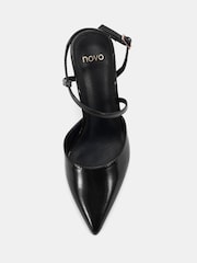 Novo Black Indie Point Toe Strappy Court Shoes - Image 5 of 6