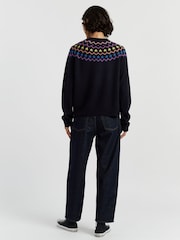 Chinti & Parker Blue Wool Cashmere Star Yoke Fair Isle Sweater - Image 3 of 4