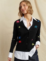 Chinti & Parker Wool Cashmere Star Black Cardigan - Image 1 of 6