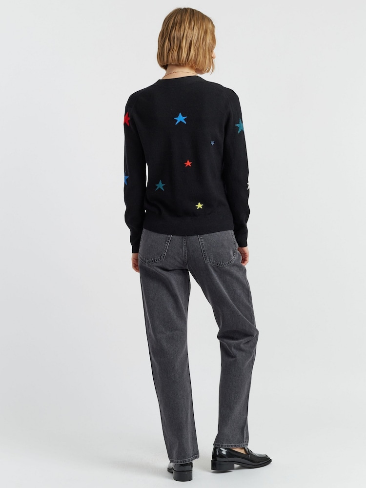 Chinti & Parker Wool Cashmere Star Black Cardigan - Image 2 of 6
