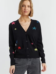 Chinti & Parker Wool Cashmere Star Black Cardigan - Image 3 of 6
