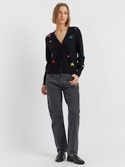 Chinti & Parker Wool Cashmere Star Black Cardigan - Image 4 of 6