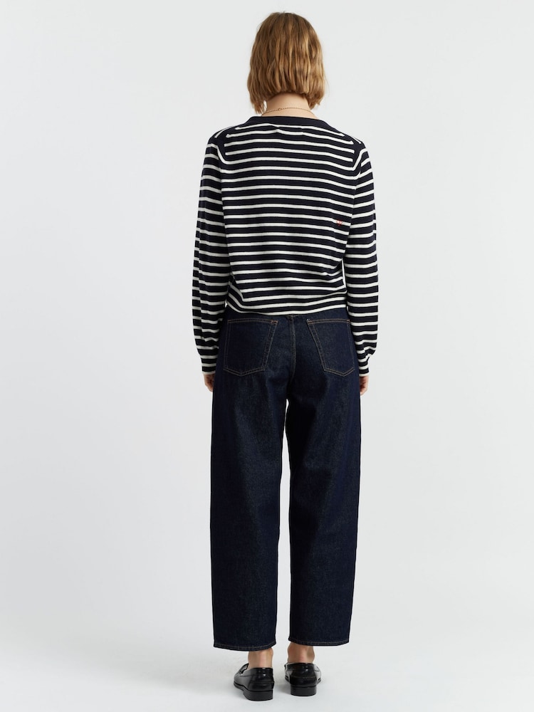 Chinti & Parker Wool Cashmere Heart Breton Cardigan - Image 2 of 4 Chinti & Parker Wool Cashmere Heart Breton Cardigan - Image 2 of 4