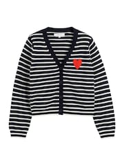 Chinti & Parker Wool Cashmere Heart Breton Cardigan - Image 4 of 4