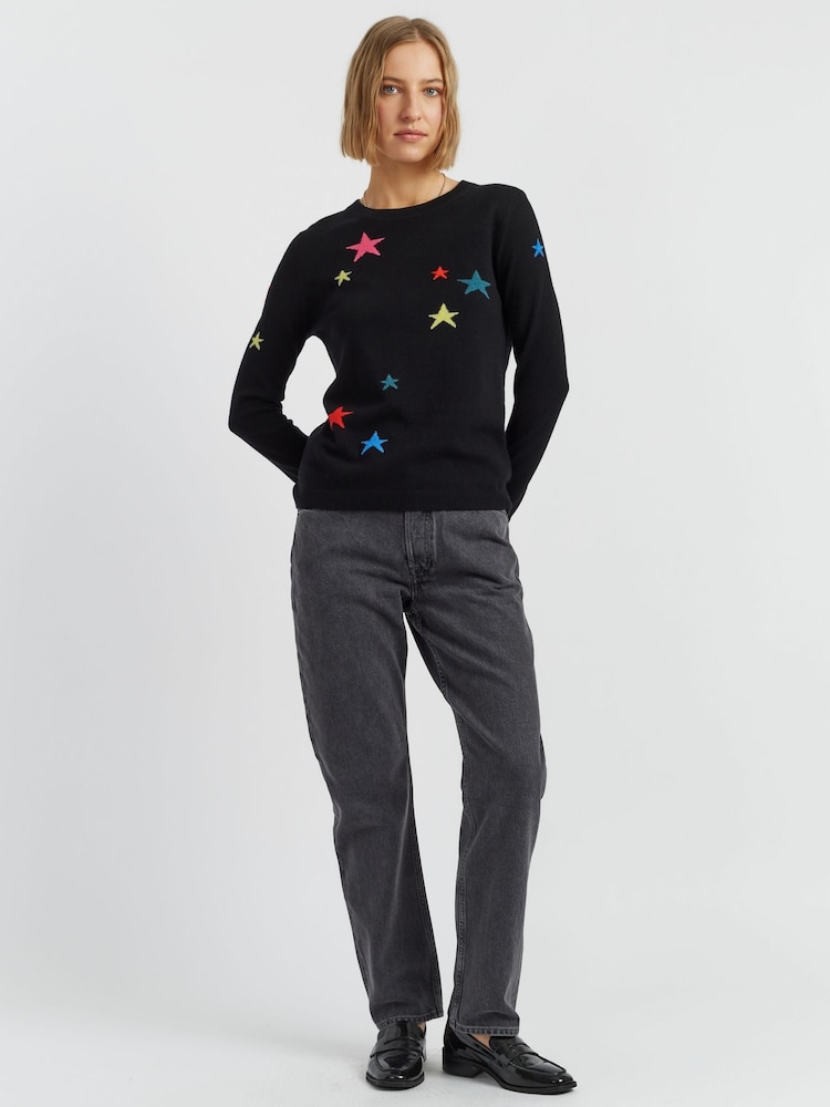 Chinti & Parker Wool Cashmere Star Black Sweater - Image 2 of 4