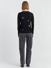 Chinti & Parker Wool Cashmere Star Black Sweater - Image 3 of 4