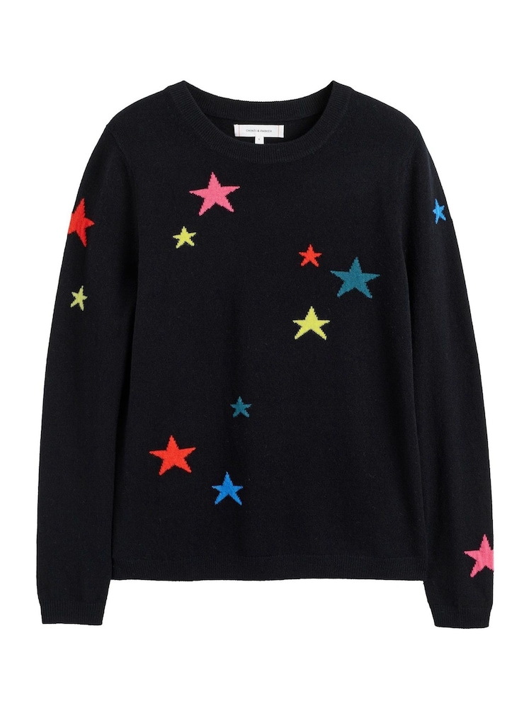 Chinti & Parker Wool Cashmere Star Black Sweater - Image 4 of 4