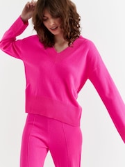 Chinti & Parker Wool Cashmere V-Neck Relaxed Black Sweater - Image 1 of 4