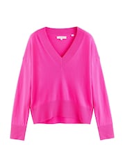 Chinti & Parker Wool Cashmere V-Neck Relaxed Black Sweater - Image 4 of 4