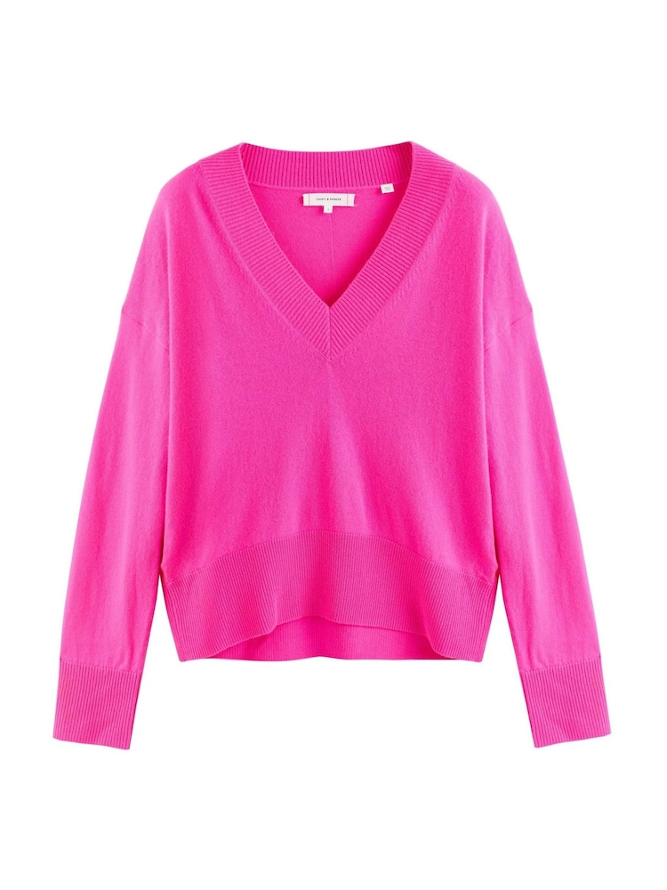 Chinti & Parker Wool Cashmere V-Neck Relaxed Black Sweater - Image 4 of 4