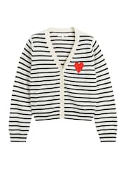 Chinti & Parker Wool Cashmere Heart Breton Cardigan - Image 4 of 4