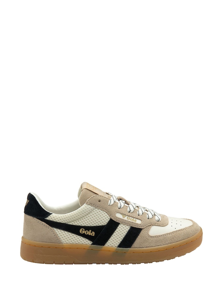 Gola White Ladies Hawk 83 Mesh Lace-Up Trainers - Image 1 of 4 Gola White Ladies Hawk 83 Mesh Lace-Up Trainers - Image 1 of 4