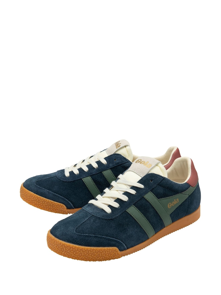 Gola Blue Mens Elan Suede Lace-Up Trainers - Image 2 of 4 Gola Blue Mens Elan Suede Lace-Up Trainers - Image 2 of 4