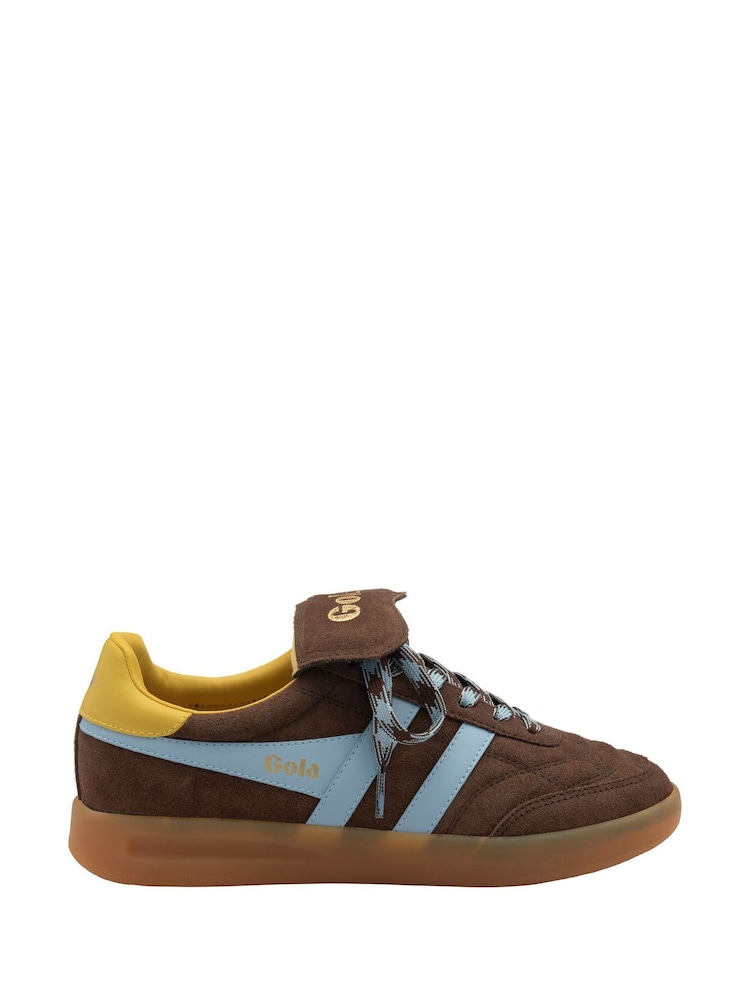 Gola Brown Ladies Stadia 86 Suede Lace-Up Trainers - Image 1 of 4 Gola Brown Ladies Stadia 86 Suede Lace-Up Trainers - Image 1 of 4