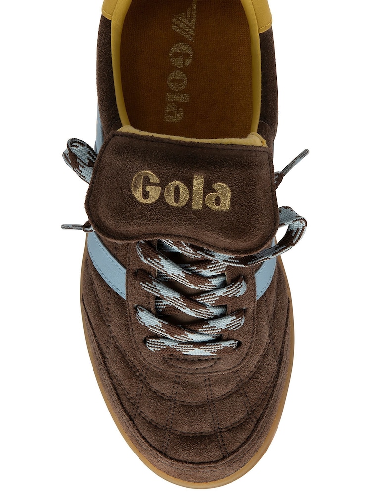 Gola Brown Ladies Stadia 86 Suede Lace-Up Trainers - Image 4 of 4 Gola Brown Ladies Stadia 86 Suede Lace-Up Trainers - Image 4 of 4