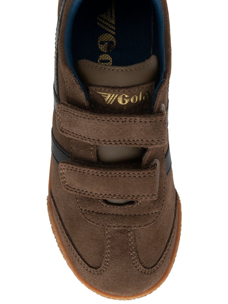 Gola Brown Kids Harrier Strap Suede Strap Trainers - Image 3 of 3 Gola Brown Kids Harrier Strap Suede Strap Trainers - Image 3 of 3