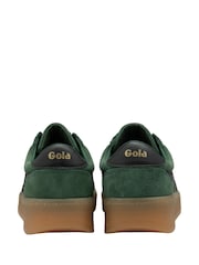 Verde - Tênis Gola Grandslam Suede com cadarço para senhoras - Imagem 3 de 4
