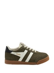 Gola Green Kids Elan Suede Lace-Up Trainers - Image 1 of 4