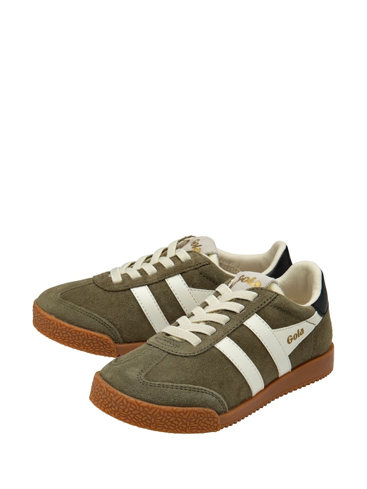 Gola Green Kids Elan Suede Lace-Up Trainers - Image 2 of 4