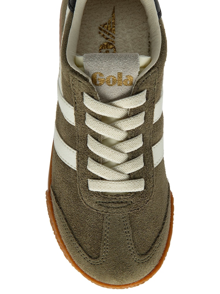 Gola Green Kids Elan Suede Lace-Up Trainers - Image 4 of 4