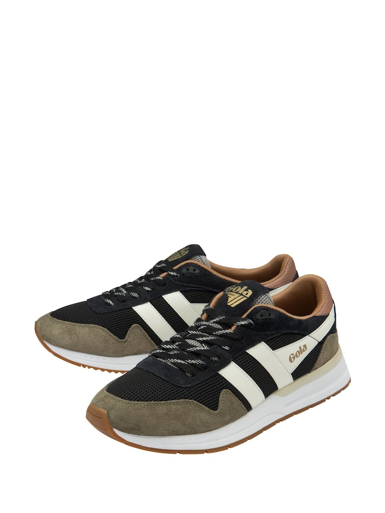 Gola Black Mens Delta Mesh Lace-Up Trainers - Image 2 of 4 Gola Black Mens Delta Mesh Lace-Up Trainers - Image 2 of 4