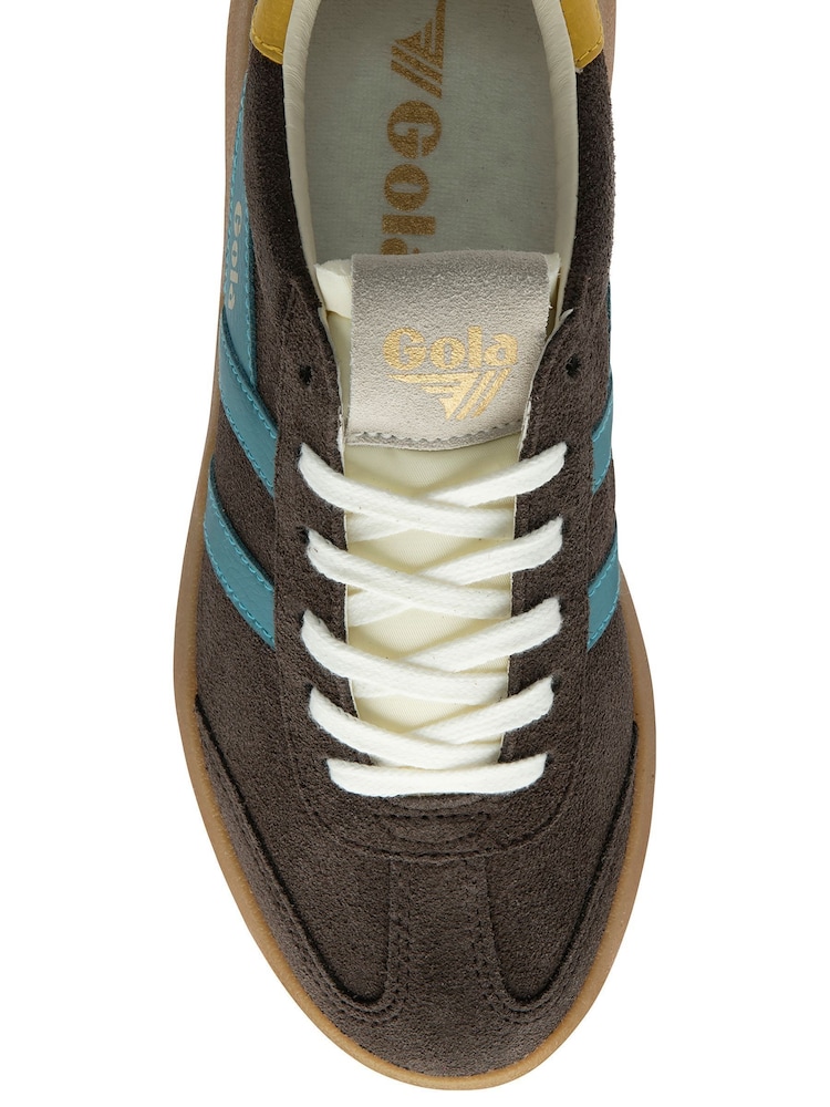 Gola Brown Ladies Athena Suede Lace-Up Trainers - Image 4 of 4 Gola Brown Ladies Athena Suede Lace-Up Trainers - Image 4 of 4