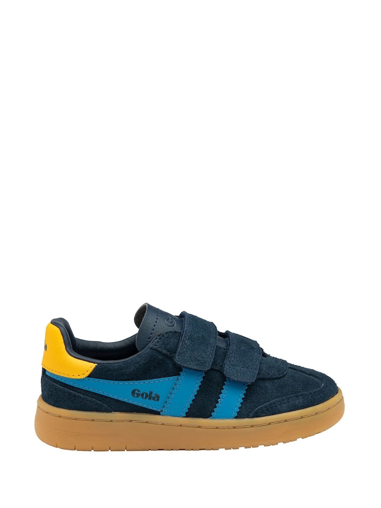 Gola Blue Kids Viper Strap Suede Trainers - Image 1 of 4 Gola Blue Kids Viper Strap Suede Trainers - Image 1 of 4