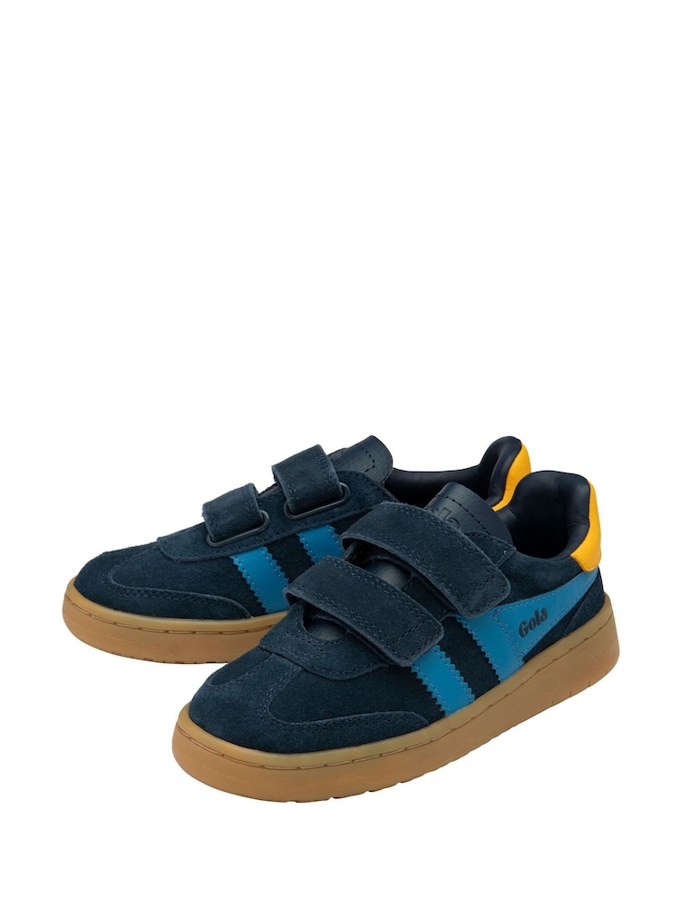 Gola Blue Kids Viper Strap Suede Trainers - Image 2 of 4 Gola Blue Kids Viper Strap Suede Trainers - Image 2 of 4