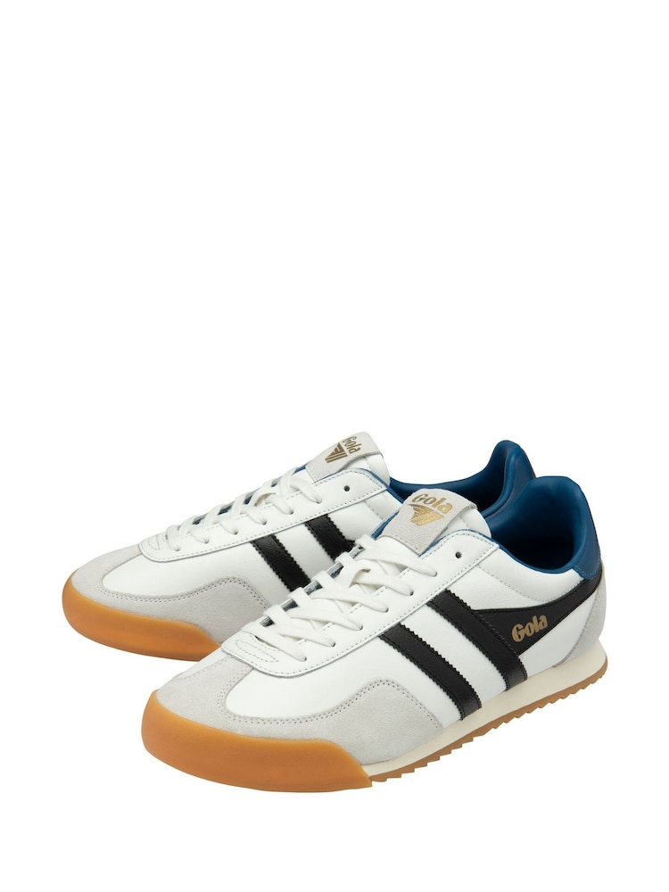 Gola White Mens Europa Leather Lace-Up Trainers - Image 2 of 4 Gola White Mens Europa Leather Lace-Up Trainers - Image 2 of 4
