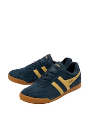 Gola Blue Mens Harrier Suede Lace-Up Trainers - Image 2 of 4