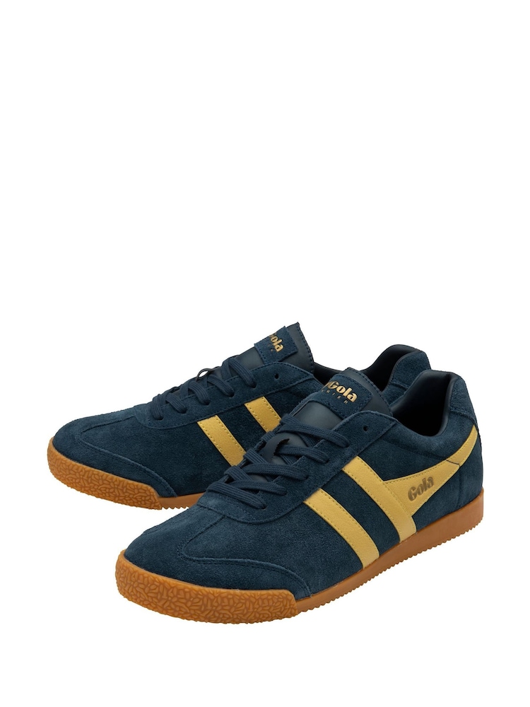 Gola Blue Mens Harrier Suede Lace-Up Trainers - Image 2 of 4