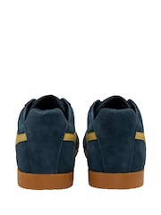 Gola Blue Mens Harrier Suede Lace-Up Trainers - Image 3 of 4